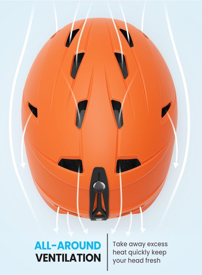 OutdoorMaster Anoa Kids Ski Helmet & Goggles Set - Snowboard Helmet with Protective Ski Goggles - Adjustable, Certified Snow Sports Helmet for Boys, Girls & Youth - Orange, S - Image 4